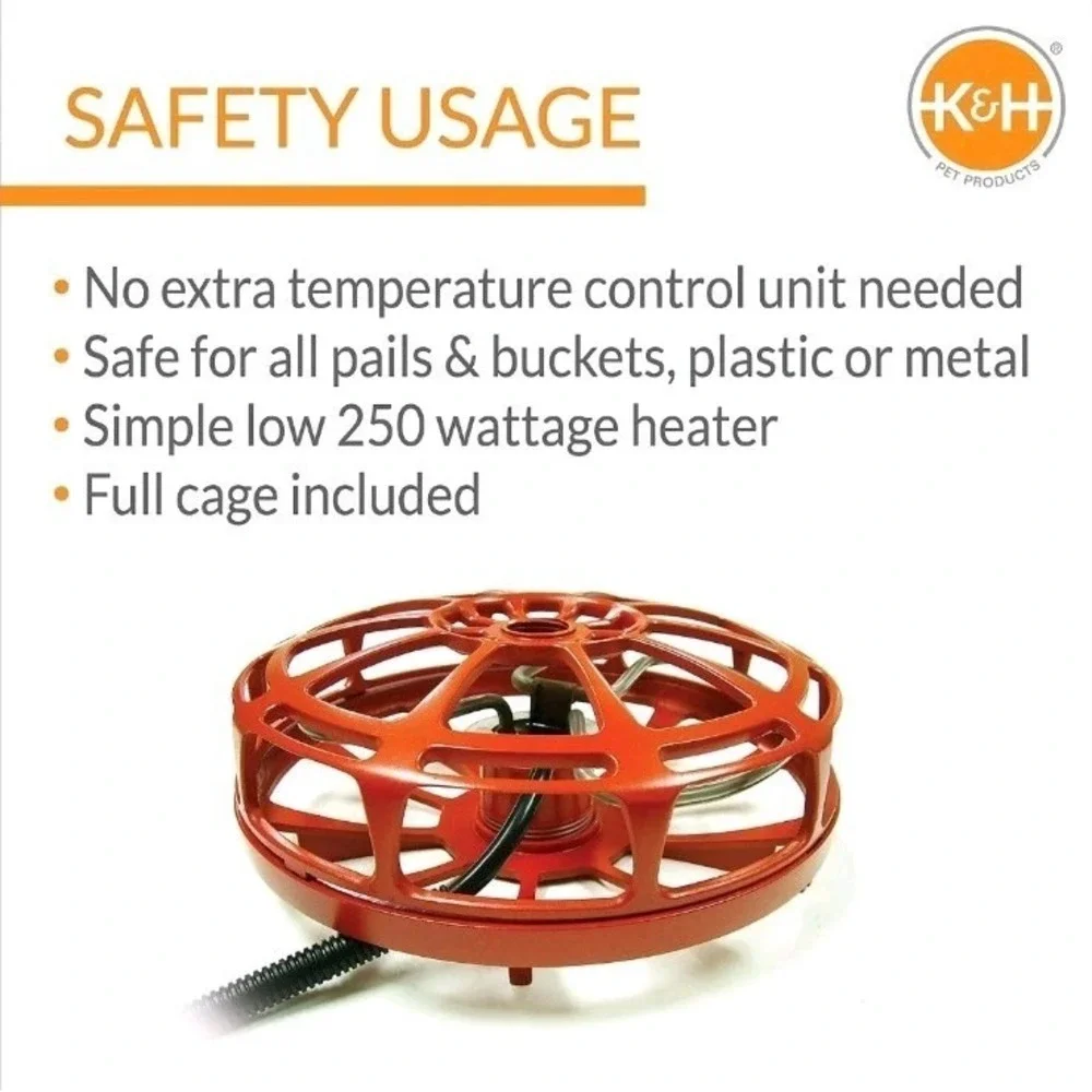 K&H Farm Essentials Ultimate Bucket & Stock Pond Tank Heater Stock Deicer Horses